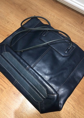 Klasik Lacivert Deri Kadın Çanta - Görsel 3