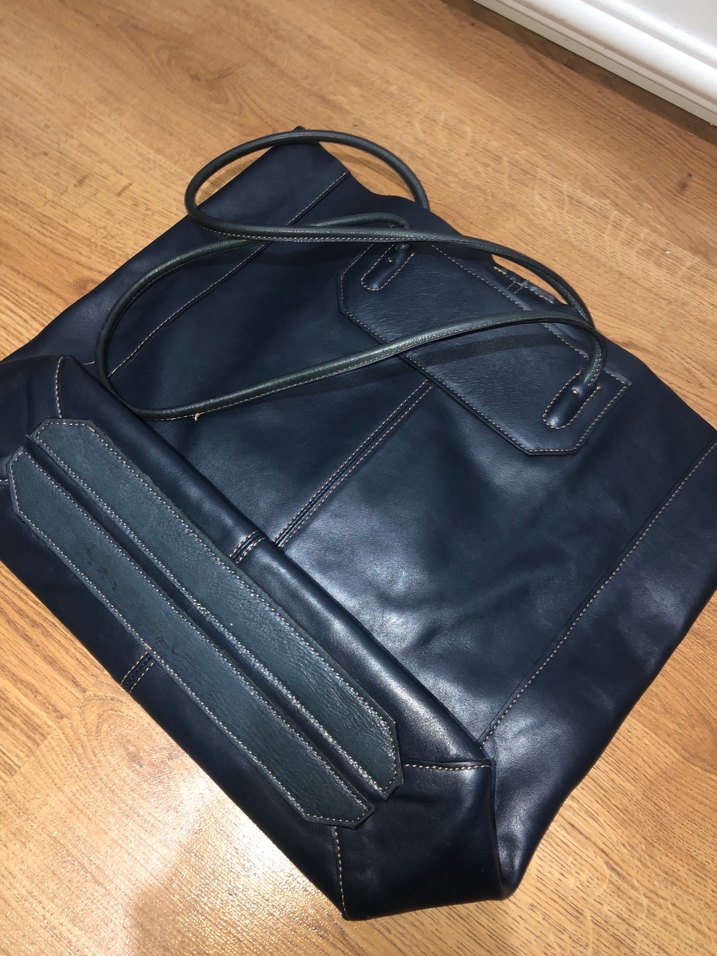 Klasik Lacivert Deri Kadın Çanta - Görsel 3