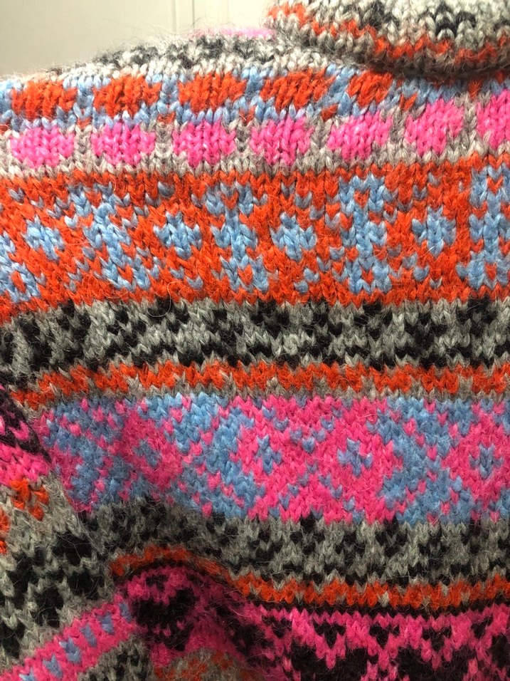 Bohem Çok Renkli Desenli Triko Kazak - Görsel 4