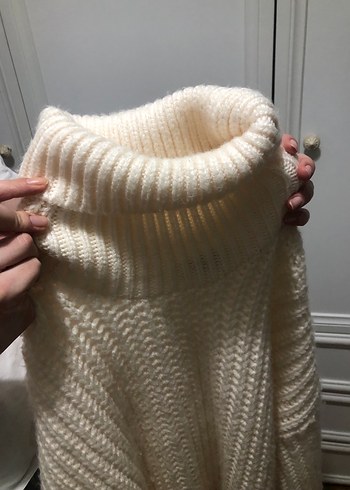 Beyaz Boğazlı Triko Kadın Kazak - Görsel 5