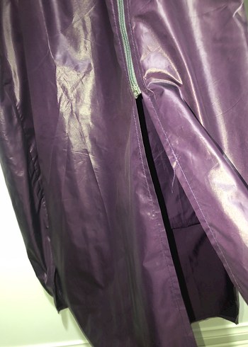 AybikeStil-Mor Uzun Drapeli Kadın Yağmurluk - Görsel 2