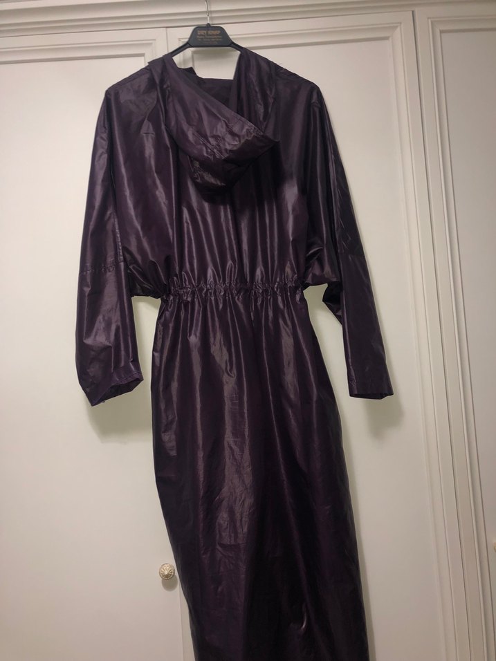 AybikeStil-Mor Uzun Drapeli Kadın Yağmurluk - Görsel 3