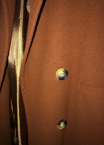 SUUD Düğmeli Kremit rengi Süet Kadın Uzun Kaban - Görsel 4