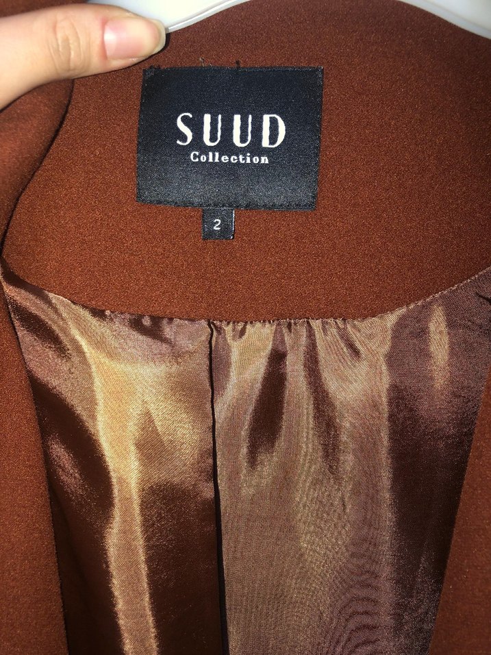 SUUD Düğmeli Kremit rengi Süet Kadın Uzun Kaban - Görsel 2