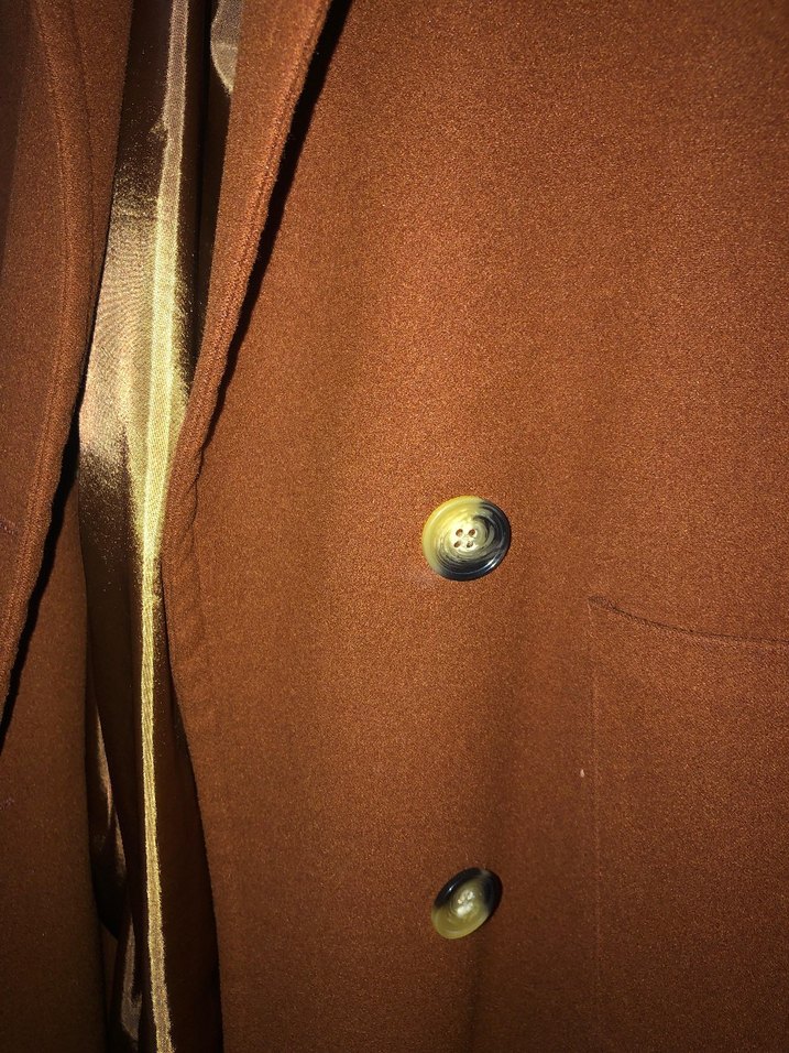 SUUD Düğmeli Kremit rengi Süet Kadın Uzun Kaban - Görsel 4