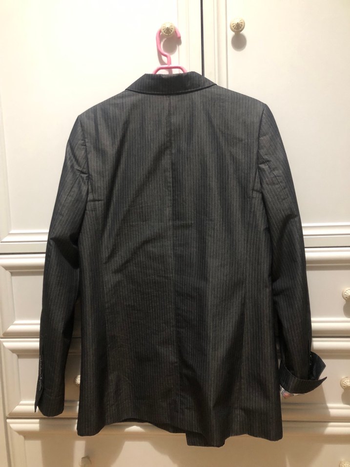 Düğmeli Gri Kadın Blazer Ceket - Görsel 4