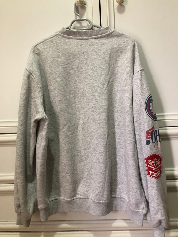 Gri Baskılı Kadın Sweatshirt - Görsel 5