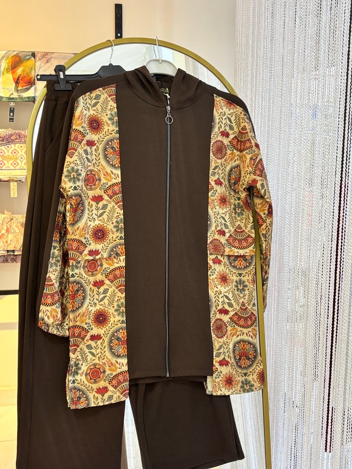 Bohem Uzun Kollu Fermuarlı Takım - Görsel 3