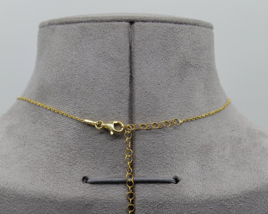 925 Ayar Gümüş Altın Kaplama 18 Ct Granat Taş Set - Görsel 4