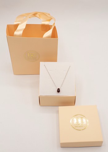 Doğan Diamond 925 Ayar Gümüş Rodyum Kaplama 3 Ct Granat Kolye - Görsel 4