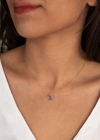 925 Ayar Gümüş Altın Kaplama 6 Ct Mavi Topaz Set - Görsel 3