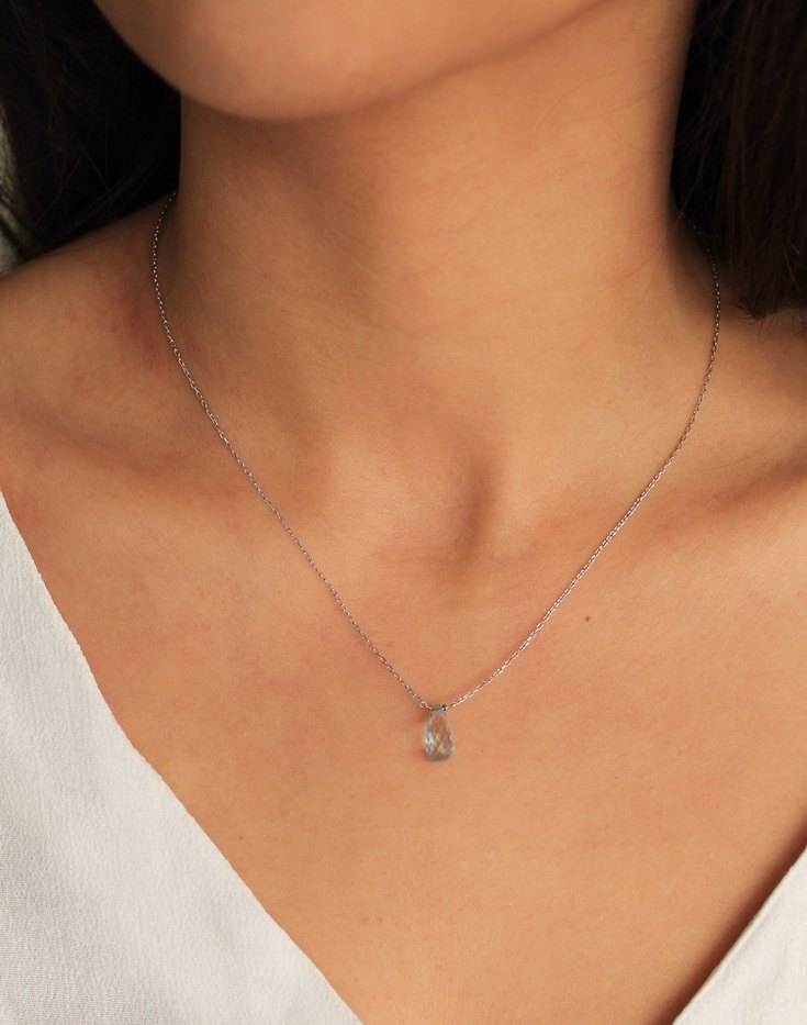 925 Ayar Gümüş Rodyum Kaplama 6 Ct Mavi Topaz Set - Görsel 2