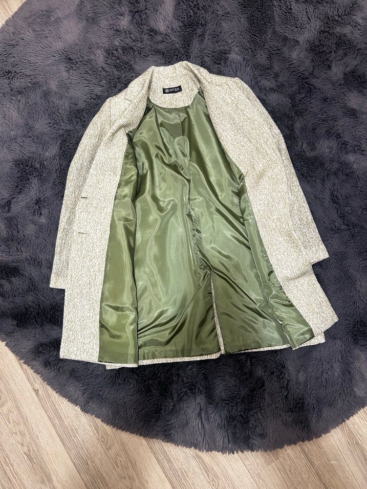 Bej Midi Kadın Keten Ceket - Görsel 2