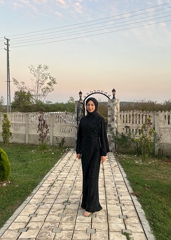 Uzun Siyah Gotik Drape Detaylı Kadın Abiye - Görsel 7