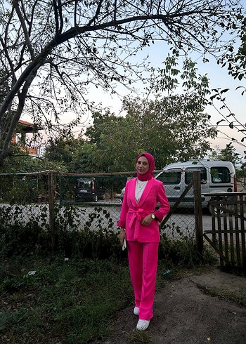Pembe pantolon ceket takım - Görsel 5