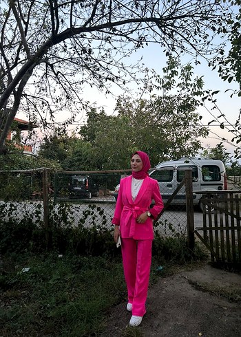 Pembe pantolon ceket takım - Görsel 4