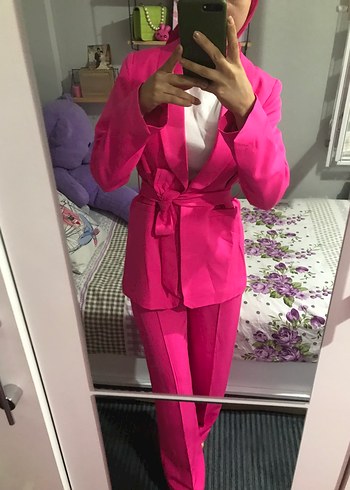 Pembe pantolon ceket takım - Görsel 6