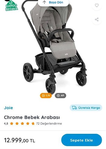 Joie Gri Bebek Arabası - Görsel 6