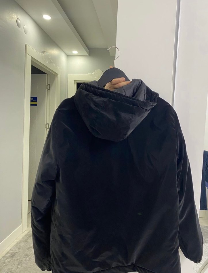 Siyah CK Fermuarlı Kaz Tüyü Mont - Görsel 2