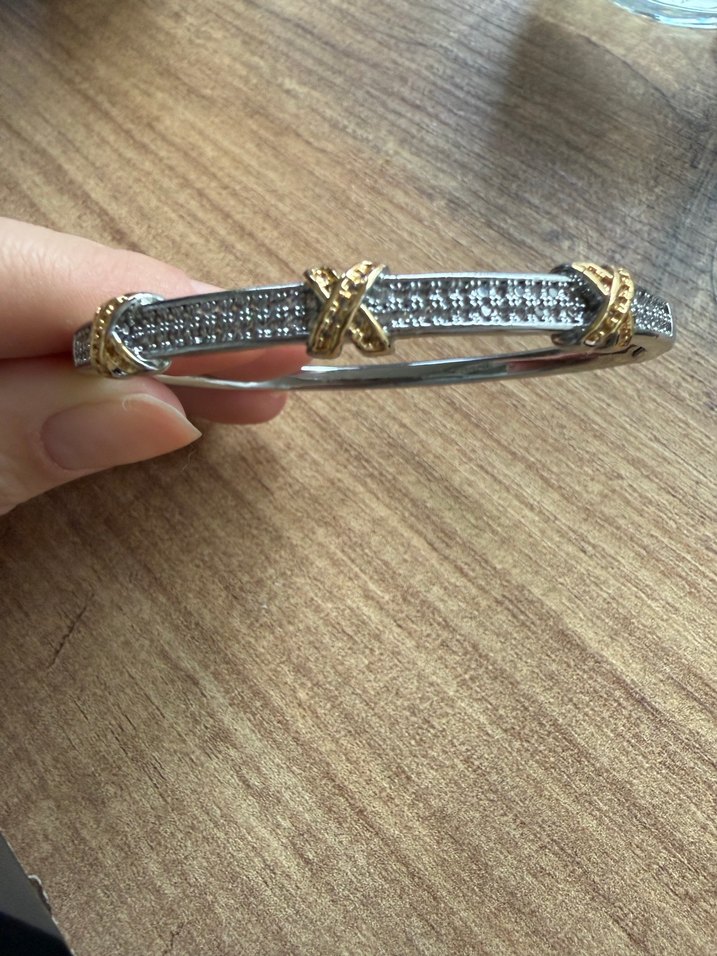 Gri Altın Desenli Toka Bileklik - Görsel 2