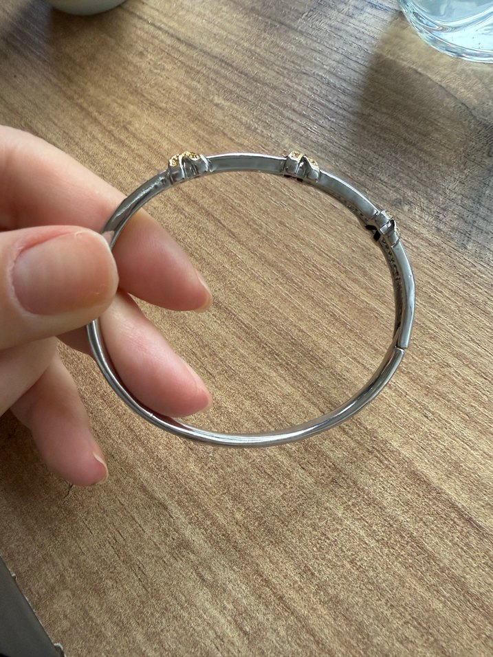 Gri Altın Desenli Toka Bileklik - Görsel 4