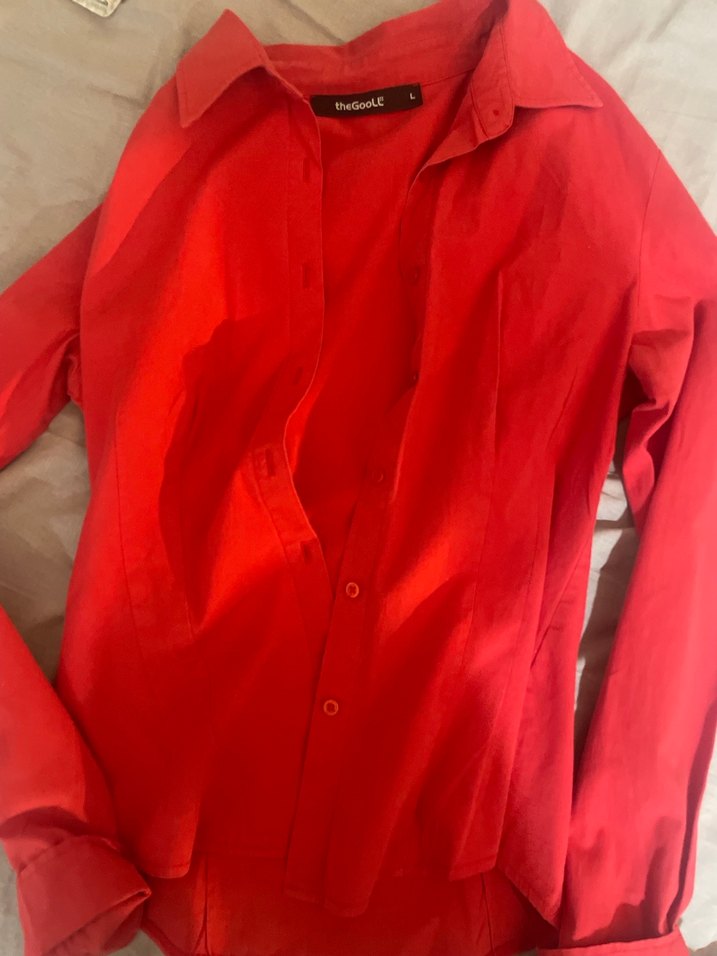 Kadın Kırmızı Uzun Kollu Gömlek - Görsel 2