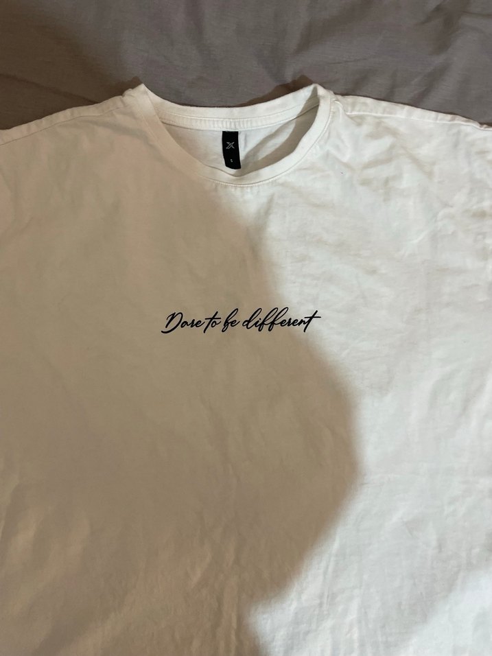 Beyaz Kadın Baskılı Kısa Kollu Tişört - Görsel 2