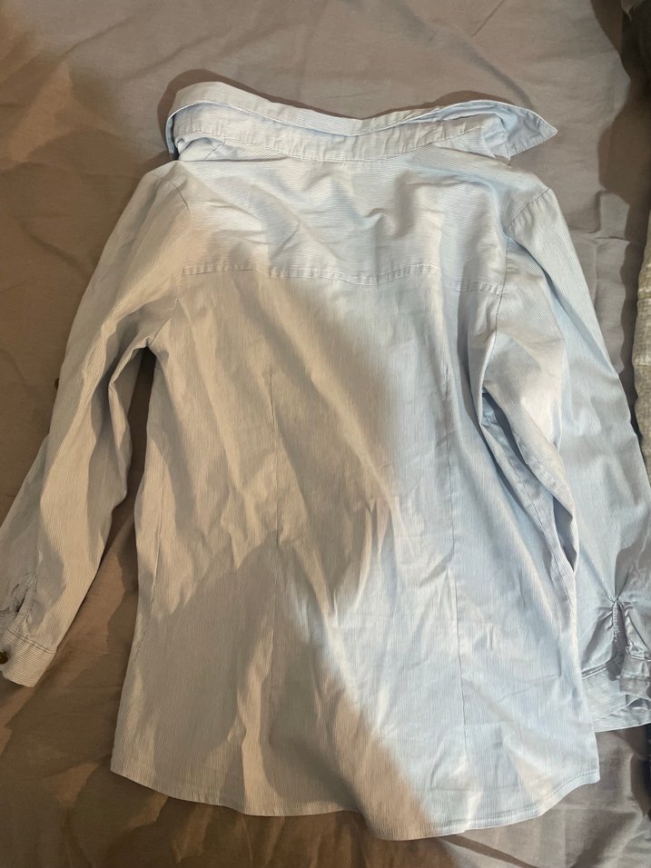 Düğmeli Uzun Kollu Vintage Gömlek - Görsel 2