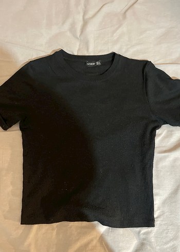 Siyah Kısa Kollu Basic Kadın Tişört - Görsel 2