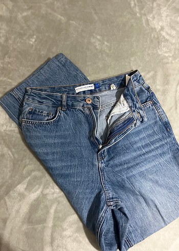 Kadın Mavi Gri Midi Bol Kesim Jean - Görsel 2