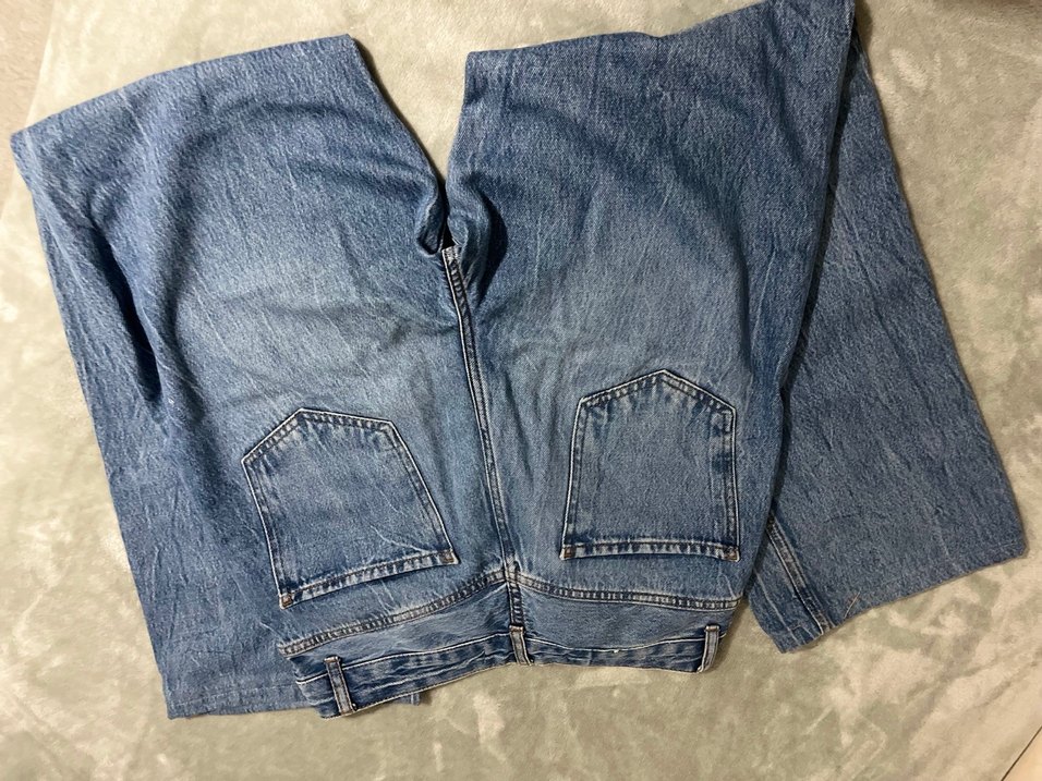 Kadın Mavi Gri Midi Bol Kesim Jean - Görsel 3