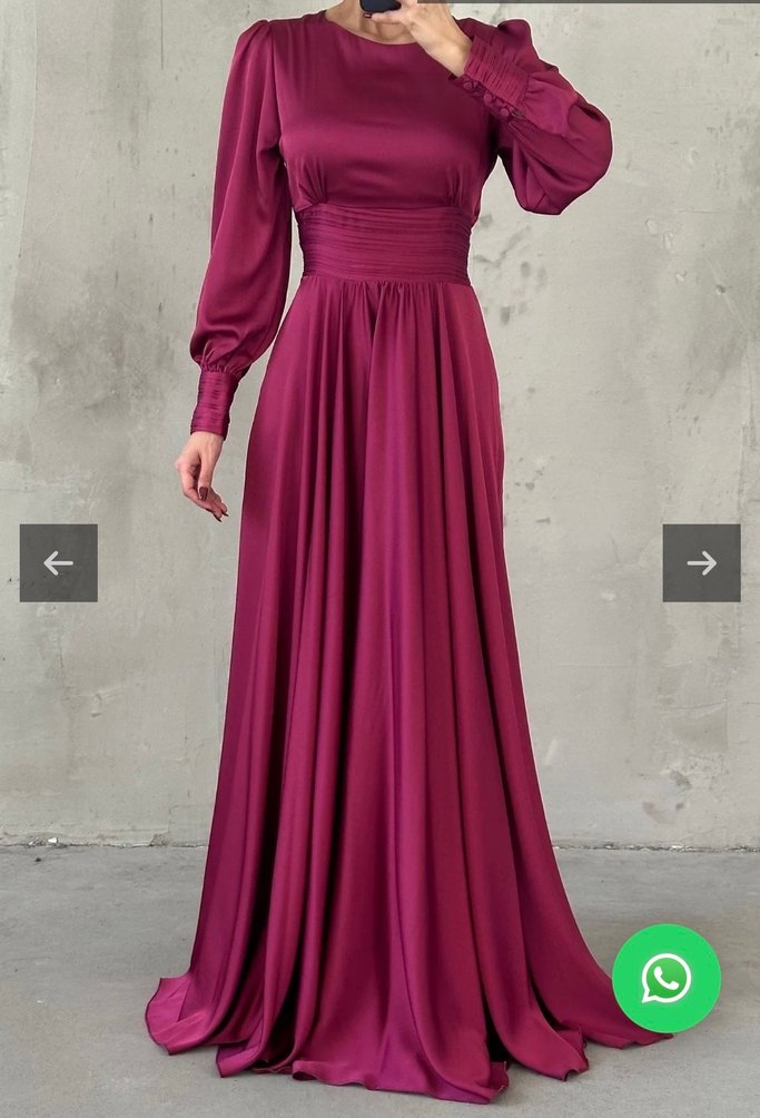 Bohem Vintage Uzun Kollu Mavi Uzun Abiye Elbise - Görsel 2