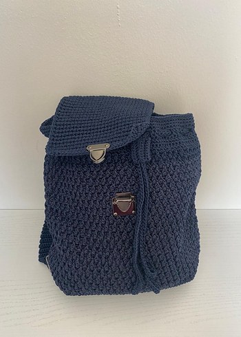 Lacivert Örgü Kadın Çanta - Görsel 2