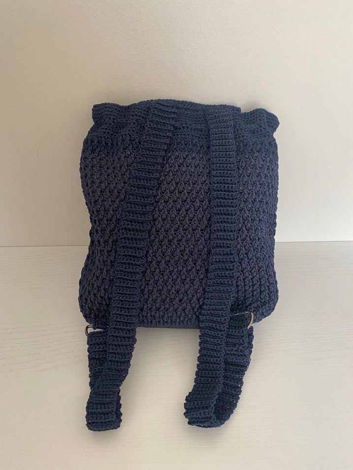 Lacivert Örgü Kadın Çanta - Görsel 5