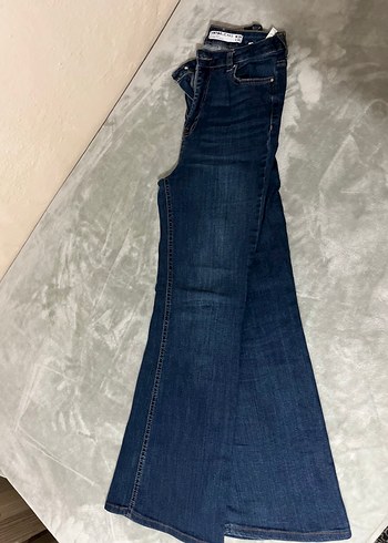 Kadın Lacivert Kemerli Regular Fit Jean - Görsel 5