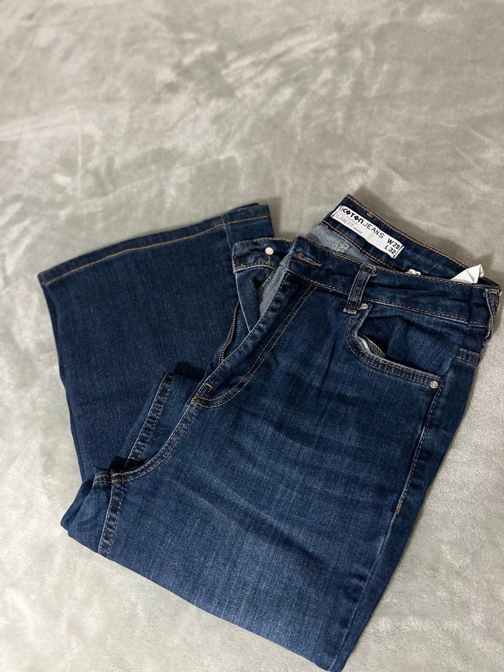 Kadın Lacivert Kemerli Regular Fit Jean - Görsel 3