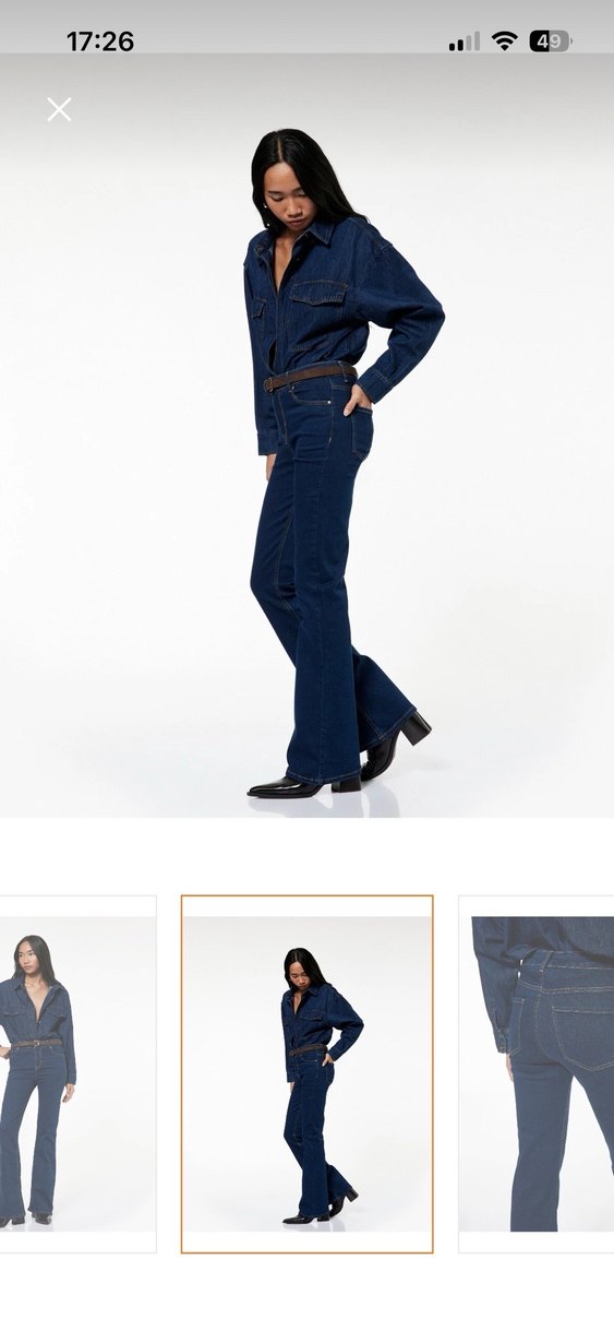 Kadın Lacivert Kemerli Regular Fit Jean - Görsel 2