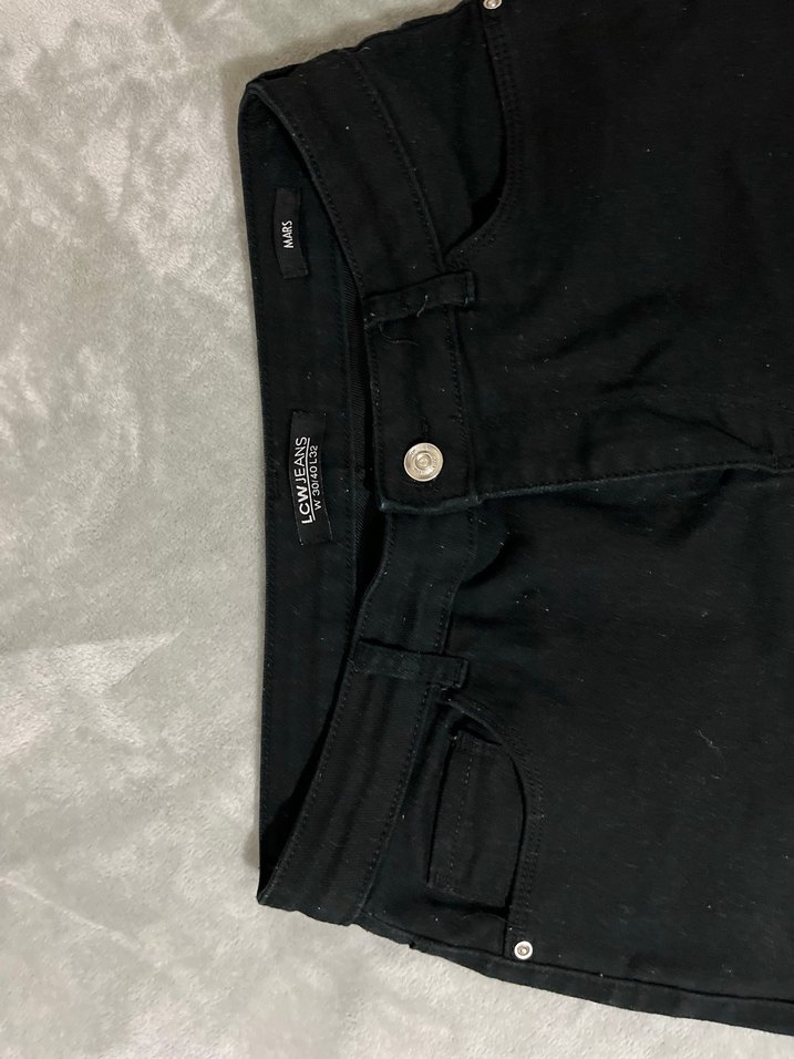 Siyah Midi Boy Regular Fit Kadın Kot Pantolon - Görsel 4