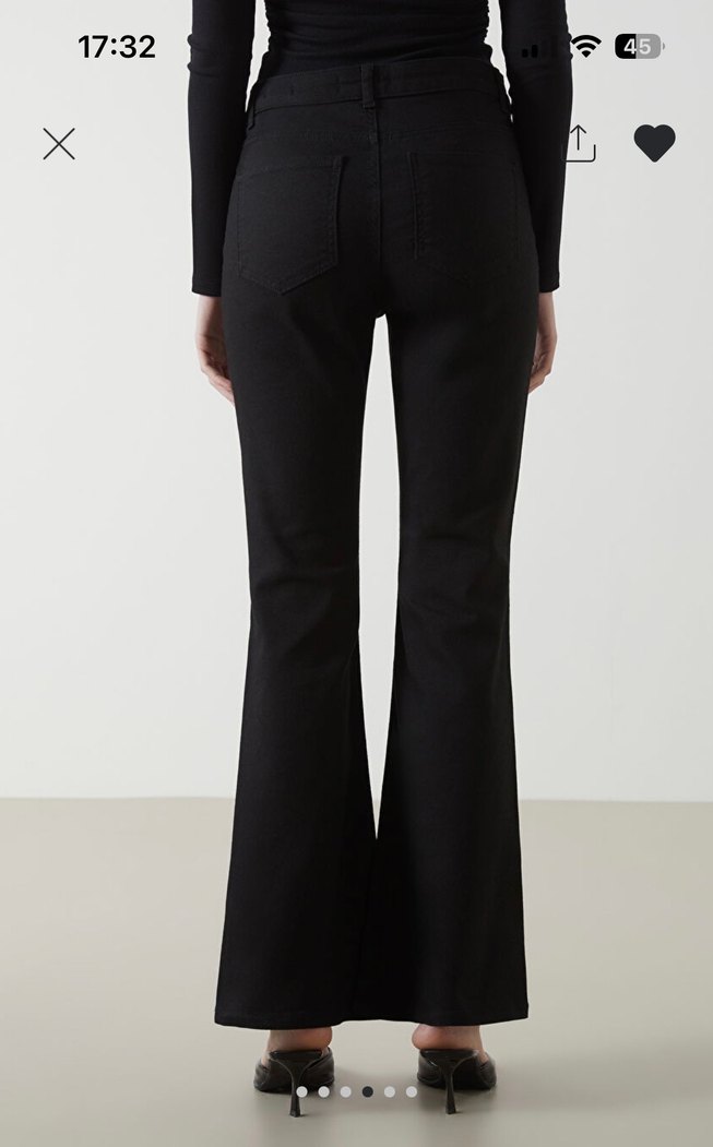 Siyah Midi Boy Regular Fit Kadın Kot Pantolon - Görsel 5