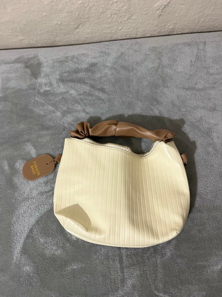 Bej Pilili Minimalist Kadın Çanta - Görsel 2