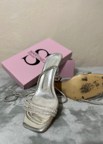 Kadın Gümüş Taşlı Topuklu Gelin, Dügün,
Nişan, Gece Ayakkabısı - Görsel 4