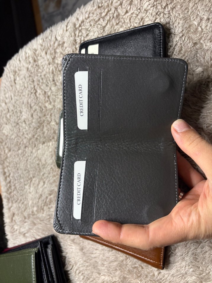 Gri hakiki deri kartlık cüzdan - Görsel 3