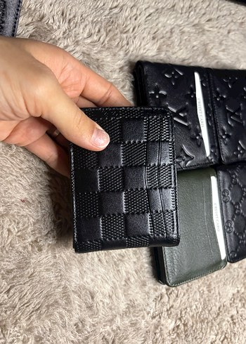 LV damalı hakiki deri çift sayfalı kartlık cüzdan - Görsel 2