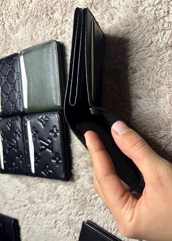 LV damalı hakiki deri çift sayfalı kartlık cüzdan - Görsel 6