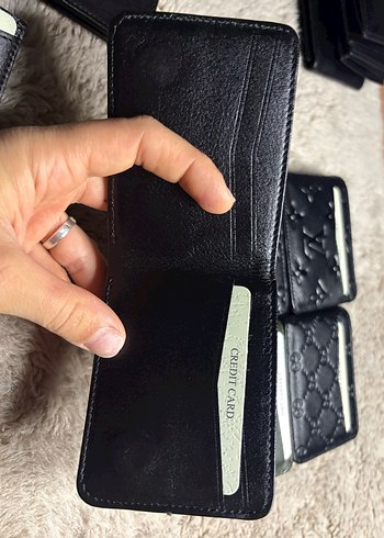 LV damalı hakiki deri çift sayfalı kartlık cüzdan - Görsel 4