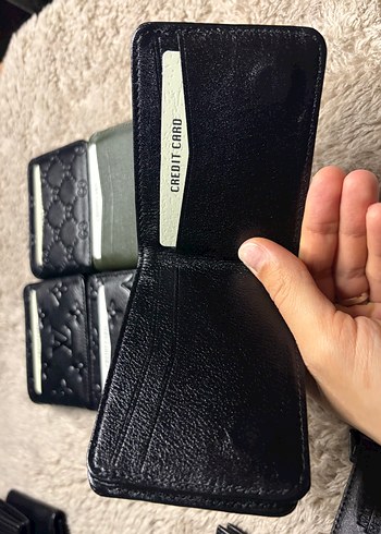 LV damalı hakiki deri çift sayfalı kartlık cüzdan - Görsel 5