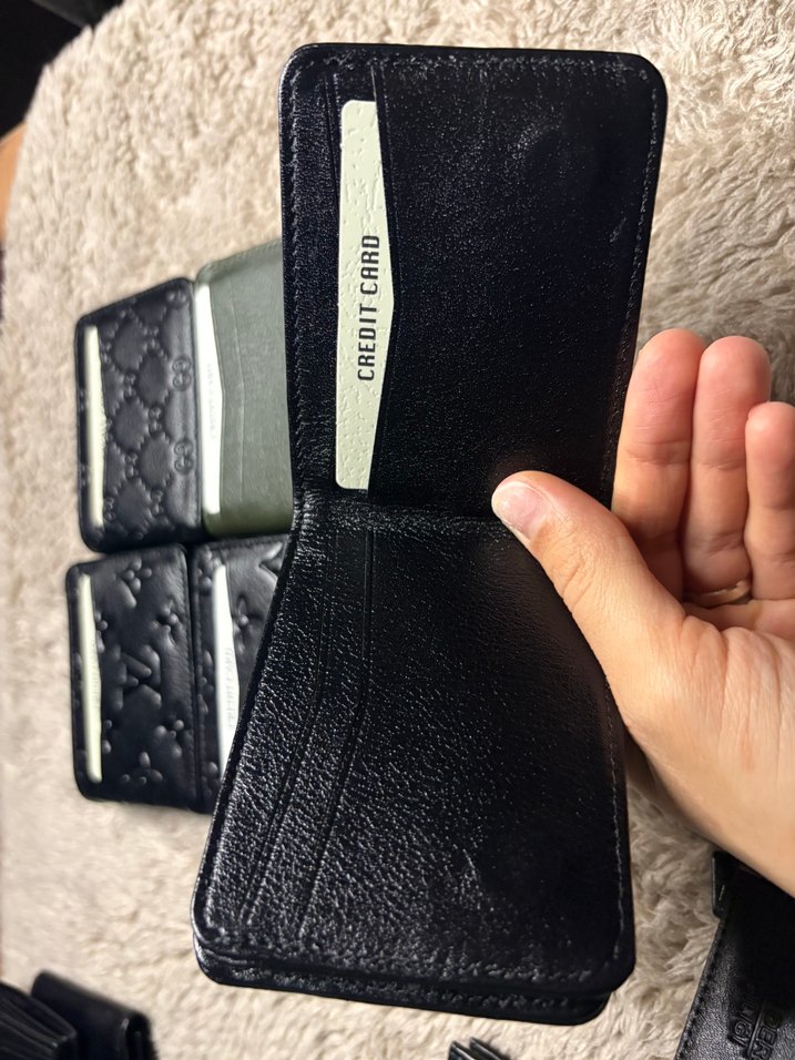 LV damalı hakiki deri çift sayfalı kartlık cüzdan - Görsel 5