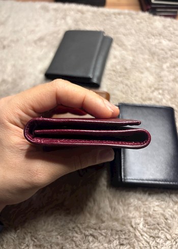 Bordo dikey model mıknatıslı hakiki deri cüzdan - Görsel 3