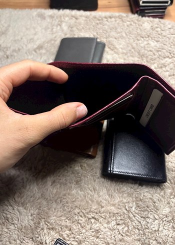 Bordo dikey model mıknatıslı hakiki deri cüzdan - Görsel 5