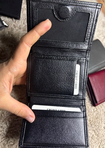 Siyah hakiki deri mıknatıslı cüzdan - Görsel 4